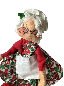 VTG Posable Christmas Annalee Doll 1963 1965 Mobilitee Mrs Claus 8.5” - Picture 1 of 5