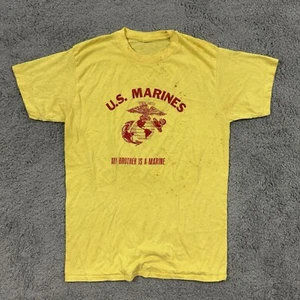 VTG US Marine Corps Shirt Adult Small Eagle Short Sleeve Military 70s Distress - Foto 1 di 6