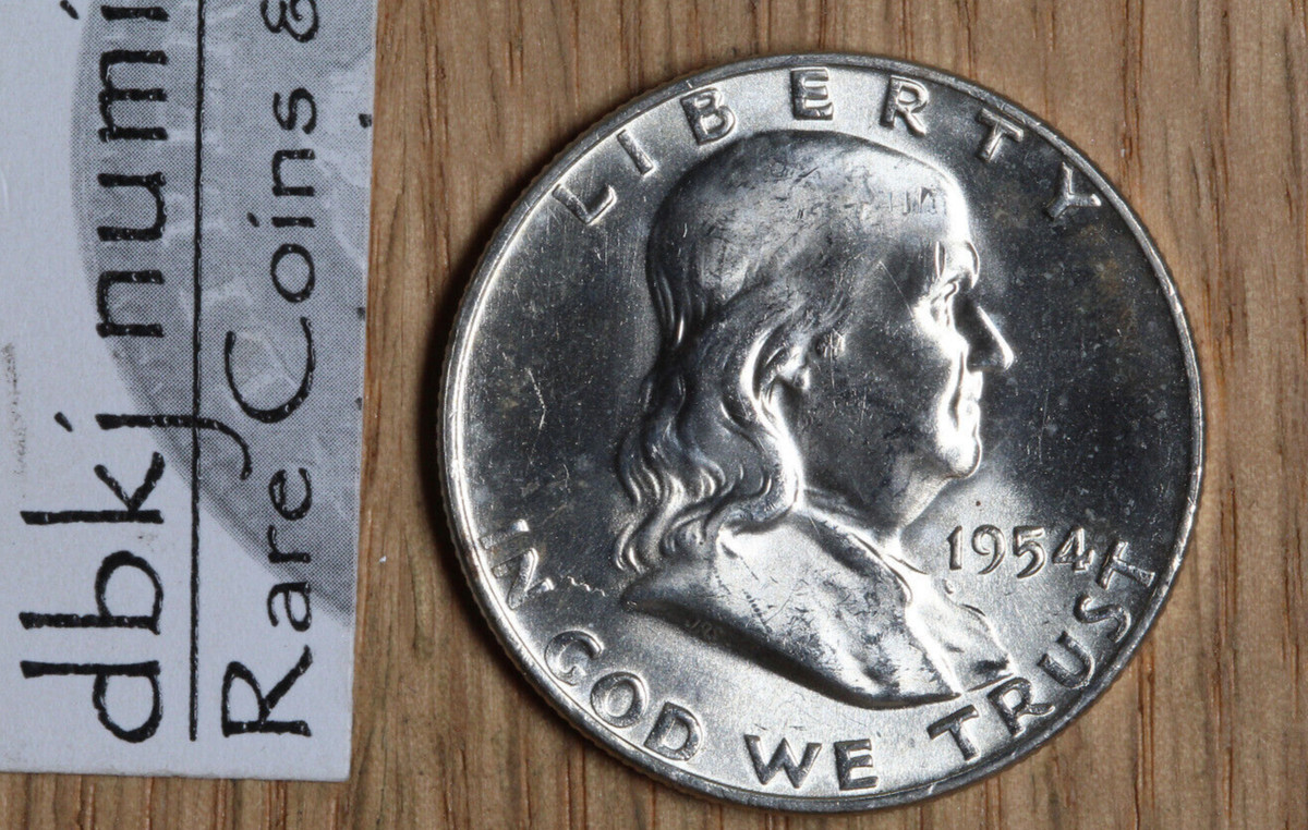 1954~1963 フランクリンハーフダラー銀貨 Circulated 1954 Franklin Half Dollars (1948-1963) for sale