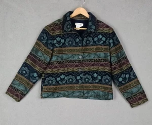 Coldwater Creek Size PM Wearable Art Floral Patchwork Blazer Tapestry Jacket - Picture 1 of 11