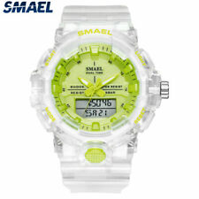 SMAEL Men Quartz Watches Fashion Alarm Digital Wristwatch LED Dual Display Watch