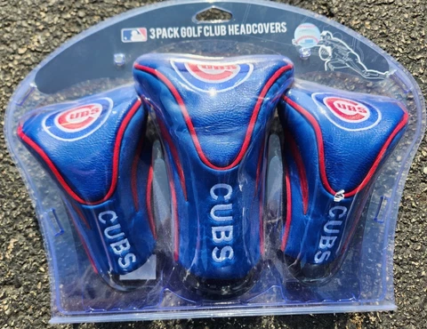 Chicago Cubs Golf Club 3 Piece Headcover Set [NEW] MLB Head Cover Sock Cover