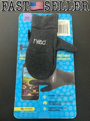 HEAD Kids Junior Hybrid Touchscreen Gloves Mittens Heather Gray/Black, XS (2-4) - Image 1 of 4