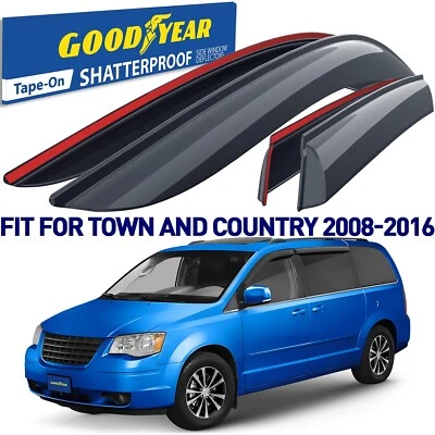 Rain Guards Vent Visors Shade for 2008-2016 Chrysler Town and Country - Image 1 of 4