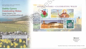 ST DAVIDS PMK GB ROYAL MAIL FDC 2009 CELEBRATING WALES MINIATURE SHEET STICKER - Picture 1 of 1