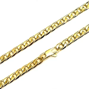 Collar de Oro 6mm Sólido 18K Joyería Cubana Punk Curb Cadena Tif cualquier Impermeable - Imagen 1 de 22