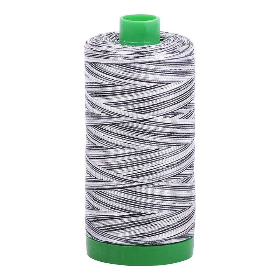 A1140-4652 Mako Cotton Embroidery Thread 40wt 1094yds Variegated B&W - Image 1 of 1