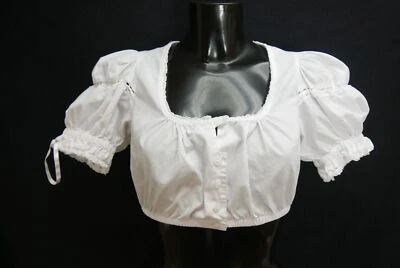 Gr.34 Dirndlbluse weiß Bluse für Dirndl Landhaus mit Spitze B11689 - Bild 1 von 4