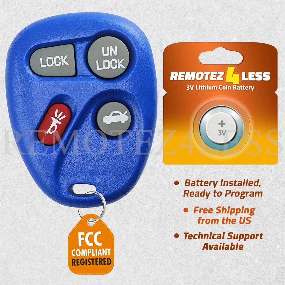 Keyless Entry Remote for 1996 1997 1998 1999 Oldsmobile Aurora Car Key Fob Blue - Image 1 of 4