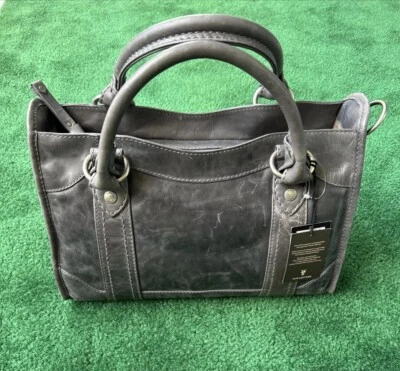 Cartera Cartera Cartera Frye Melissa Gris Carbono Cuero Lavado Cuero Genuino Limitada Foto 1 de 4