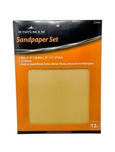 9" X 11" Dry Sandpaper Sheet Set of 12 Grit 60 80 100 120 Grit Wood Paint Metal - Picture 1 of 10