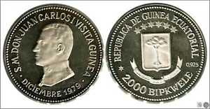 Guinea Equatorial 2000 Bipkwele 1979 (80) / Juan Carlos I 25 Gr. Silver - Picture 1 of 1