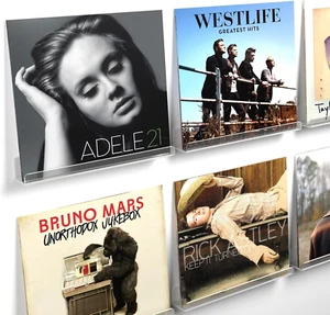 Vinyl Record Shelf Wall Mount, 12 Inch Clear Acrylic Album Record Holder Display - Picture 1 of 12