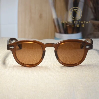 Johnny Depp Marrón Gafas de sol polarizadas Mujeres Hombres Marrón Acetato Gafas UV400 Foto 1 de 4