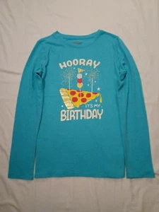 Cat And Jack Shirt Girls Size XL (14/16) Color Blue "Hooray It's My Birthday" - Picture 1 of 2