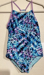 Speedo Big Girls Racerback One Piece Swimsuit Blue Size XL Retro Chest 26” - Picture 1 of 7