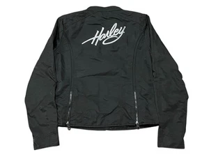 Harley Davidson Soft Shell Jacket Black Rhinestone Bling Women's Large Full Zip - Picture 1 of 8