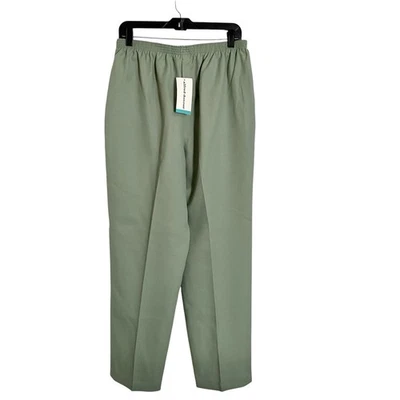 Alfred Dunner Dress Pants Womens 16 Green Polyester Pull On Elastic Tapered Leg - Image 1 of 4