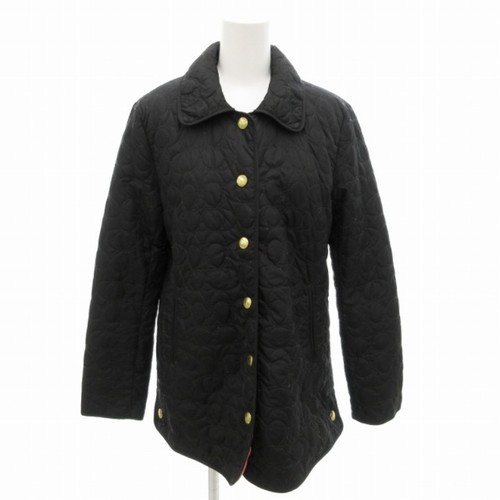 Giacca trapuntata Coach Blouson Batting firma modello totale nylon XS nero usata