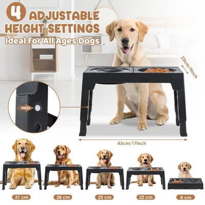2in1 Hundenapf Futterstation Hund höhenverstellbar Futternapf Fressnapf Erhöhter - Bild 1 von 4