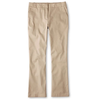 Pantalones de uniforme IZOD de sarga elástica de corte regular con corte de bota para niñas - ajustados (caqui) Foto 1 de 2