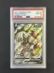 2021 Pokemon Schwert & Schild Shining Fates #SV105 FULL ART / RILLABOOM V PSA 10 - Bild 1 von 1
