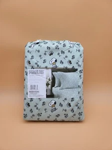 Peanuts New Berkshire Full Sheet Set 100% Polyester Snoopy, Floral Mint Color  - Picture 1 of 12