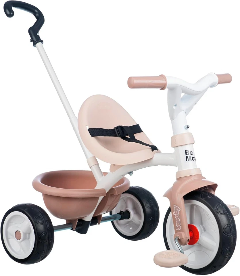 Smoby - Be Move Beige - Kinderdreirad mit Schubstange Sitz mit Sicherheitsgurt
