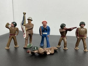 Lote De 6 Figuras De Colección Barclay Manoil Primera Guerra Mundial Juguete De Metal Soldado Plomo Fundido Ejército - Imagen 1 de 14