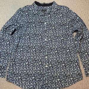 Talbots Petites geblümtes Hemd mit Knopfleiste blau Größe 14 Freizeit Frühling - Bild 1 von 8