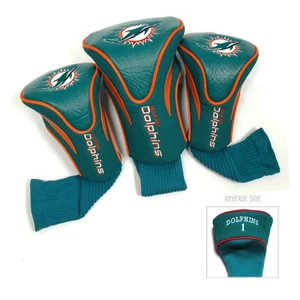 Team Golf NFL Miami Dolphins Contour Golf Club Headcovers 3-Pack Tri-Pack - Picture 1 of 1