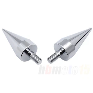 Spike Bolts (5mm)Chrome 2PCs For Motorcycle Windscreen Fairings License Plate - Picture 1 of 6