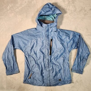 REI Jacket Youth Large (12/14) Blue Full Zip Hooded Kids Rain Shell Nylon - Picture 1 of 14