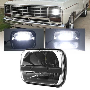 For Dodge Truck 80W Square 5X7" 7x6 inch LED Headlight Hi-Lo Sealed Beam H4 lamp - Picture 1 of 12