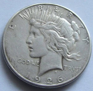 Dólar de plata Peace 1926-S moneda de $1 - Imagen 1 de 4