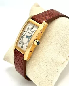 Ladies Cartier Tank Americaine 18K YG Case/Clasp Watch Ref. 1710 Quartz 19x35 mm - Picture 1 of 13