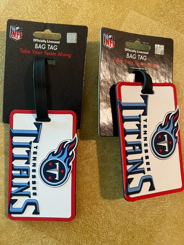 2 ~ Tennessee Titans NFL Luggage Travel Bag Tag ID Soft Rubber Tag ~ NEW Cover
