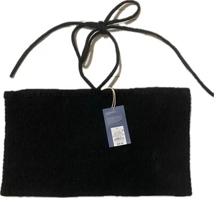 Nuevo con etiquetas Corbata Halter Grande Negra Universal Hilo Recortado Top Tubo Ahumado - Imagen 1 de 4