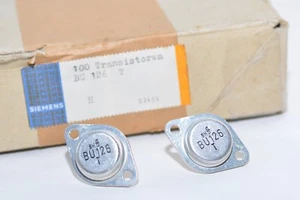 2x Silicon NPN Transistor by Siemens Type BU126, 750V / 3A / 30W, TO-3, NOS - Picture 1 of 2