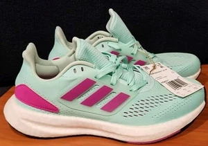 Adidas Women's Sz 6 Pureboost 22 Mint/Fuchsia/White Running Sneakers HQ8577 - Picture 1 of 5