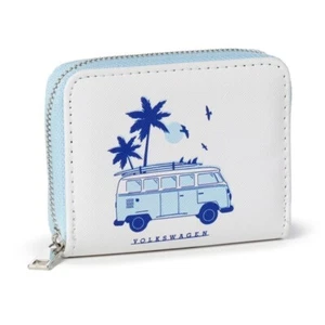 VW Campervan Zip Wallet Blue Purse Ladies Girls Beach Travel School Gift Idea - Picture 1 of 7