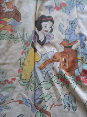 VINTAGE DRAP PLAT Enfant Blanche-Neige Et Les Sept Nains Disney - Photo 1/4