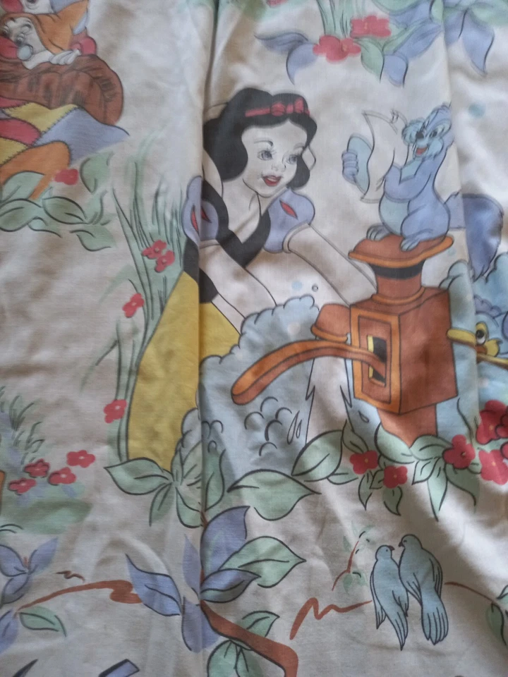 VINTAGE DRAP PLAT Enfant Blanche-Neige Et Les Sept Nains Disney - Photo 1/4