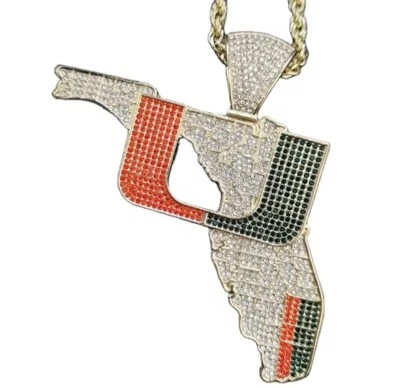 Miami Hurricanes Football Turnover Chain Necklace Charm Florida - Image 1 of 2