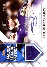 Trevor Story 2022 Topps 22/50 Autograph Jersey Relic Patch Card #MLMA-TS