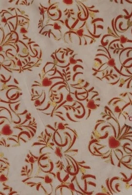 Hoffman Print "Celebrate" Heart-themed fabric 2yd cut and end of bolt - Image 1 of 2