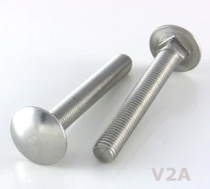 Viti di serratura filettatura completa acciaio inox V2A viti piatte metriche M6 - M12 - Foto 1 di 9