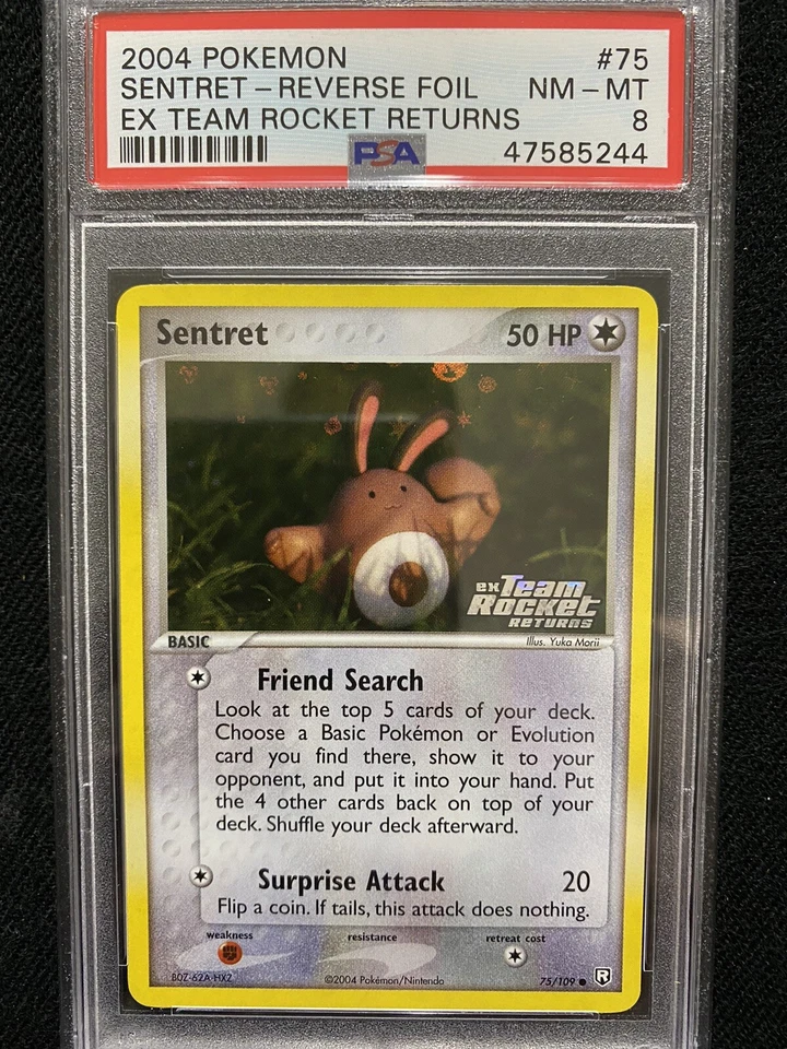2004 Pokemon EX Team Rocket Returns Sentret Reverse Foil 75/109 PSA 8 NM-MT - Image 1 of 1