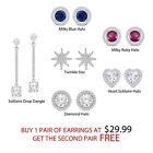 Christmas Arrivals Cubic Zirconia 925 Silver Earrings,Buy One Get One Free