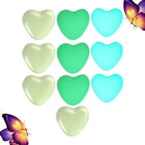 10 Pcs Jewelry Making Bead Stone Heart Charms Glowing Necklace Pendant - Picture 1 of 11